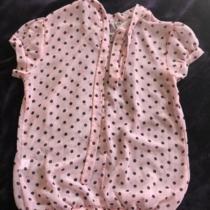 Polka dot blouse pink
